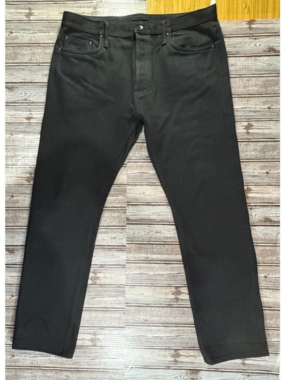 The Unbranded Brand UB242 Tapered 21oz Heavy Black Selvedge Denim Jeans Size 38